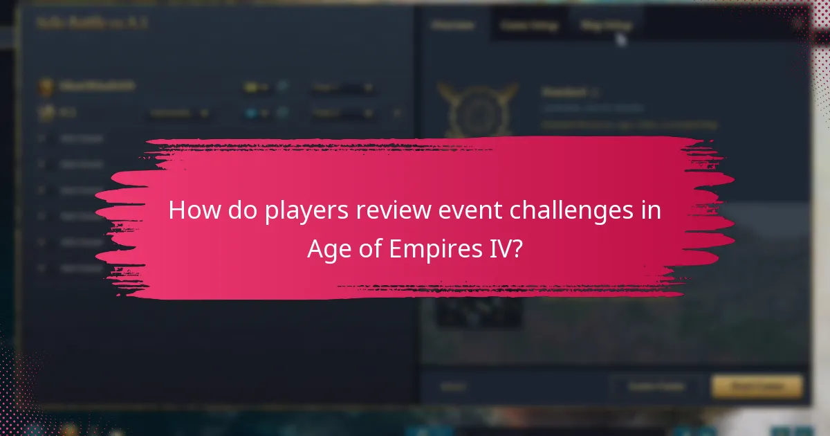 How do players review event challenges in Age of Empires IV?
