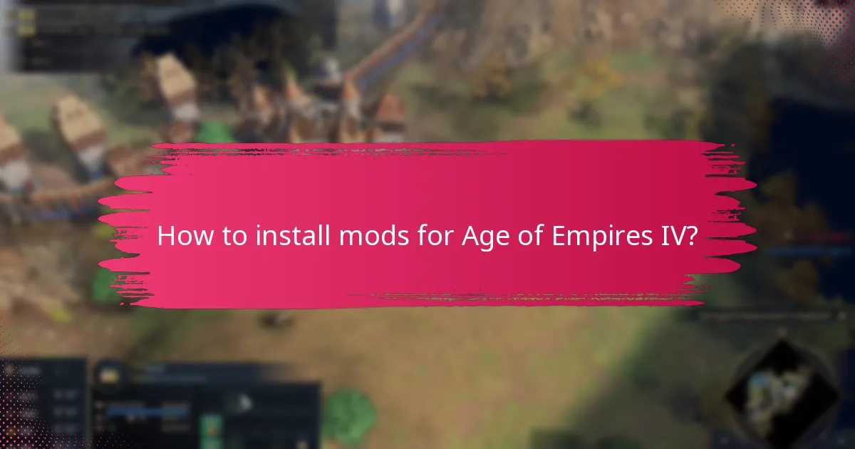 Which mods enhance gameplay in Age of Empires IV?
